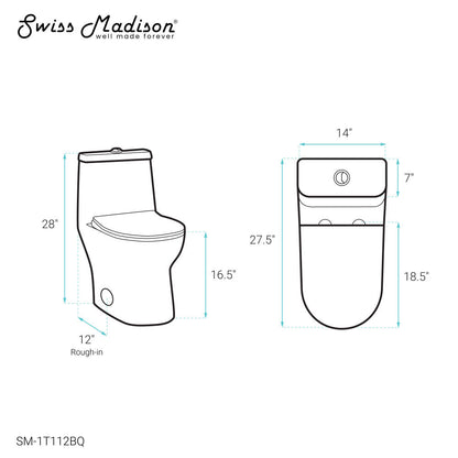 Swiss Madison Ivy One Piece Toilet Dual Vortex Flush 1.1/1.6 gpf in Bisque