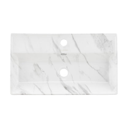 Swiss Madison Claire 22" Rectangle Wall-Mount Bathroom Sink in White Marble