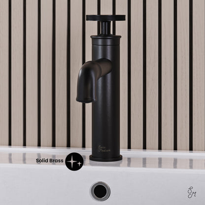 Swiss Madison Avallon Single Hole, Single-Handle Wheel, Bathroom Faucet in Matte Black