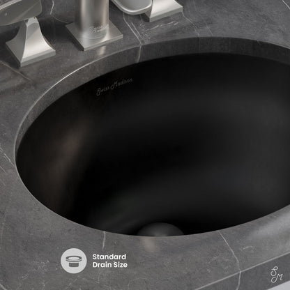 Swiss Madison Monaco 19" Ceramic Undermount Bathroom Sink in Matte Black