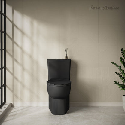 Swiss Madison Classe One-Piece 12" Rough-in 1.1/1.6 GPF Dual Top Flush Toilet in Matte Black