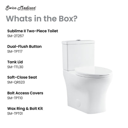 Swiss Madison Sublime II Two-Piece Round Toilet Dual-Flush 0.8/1.28 gpf