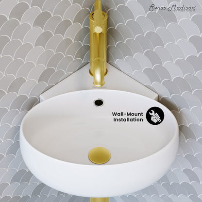 Swiss Madison Plaisir Corner Wall Hung Sink