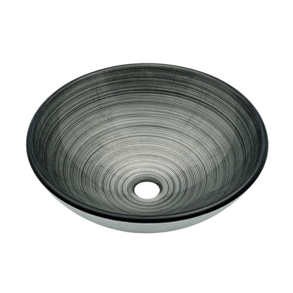 Swiss Madison Cascade 16.5 Glass Vessel Sink with Faucet, Smoky Grey
