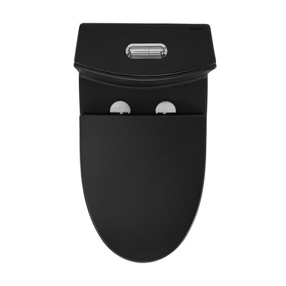 Swiss Madison St. Tropez One Piece Elongated Toilet Dual Vortex Flush 1.1/1.6 gpf with 10" Rough-In, Matte Black