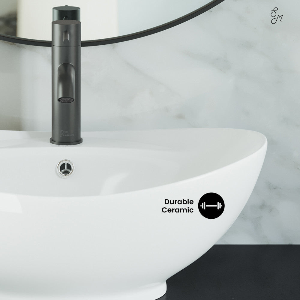 Swiss Madison Ivy 23 Oval Ceramic Vessel Sink