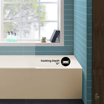 Swiss Madison Voltaire 60" x 30" Left-Hand Drain Alcove Bathtub with Apron in Bisque