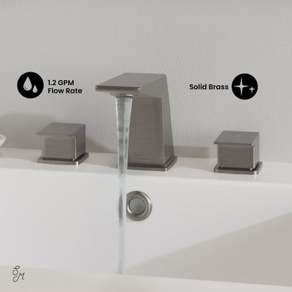 Swiss Madison Carre 8 in. Widespread, 2-Handle, Bathroom Faucet in Brushed Nickel