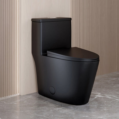 Swiss Madison Dreux One Piece Elongated Dual Flush Toilet with 0.95/1.26 GPF in Matte Black
