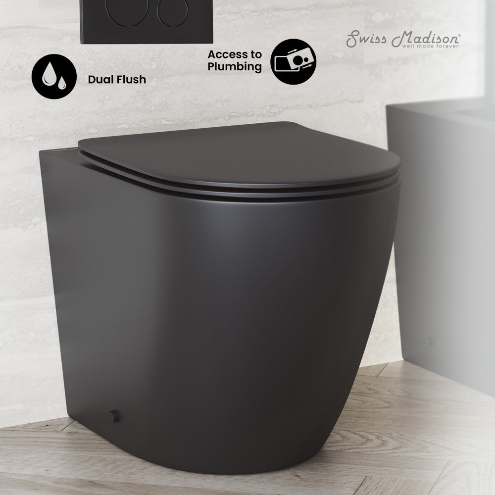 Swiss Madison St. Tropez Back-to-Wall Elongated Toilet Bowl
