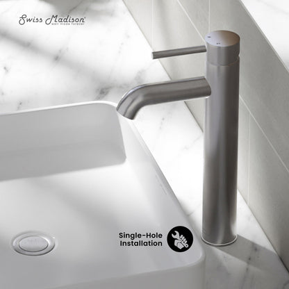 Swiss Madison Ivy Single Hole, Single-Handle, High Arc Bathroom Faucet in Brushed Nickel