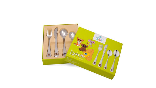 ANIMALS Children 4 Piece 18/10 Stainless Steel Flatware Set - Maxima House