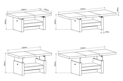 Maxima House Lift Top Coffee Table AVERSA with drawer