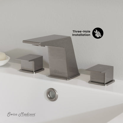 Swiss Madison Carre 8 in. Widespread, 2-Handle, Bathroom Faucet in Brushed Nickel