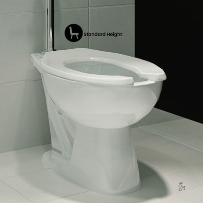 Swiss Madison Sirene Floor-Mounted Commercial Elongated Top Flush Spud Flushometer Toilet Bowl