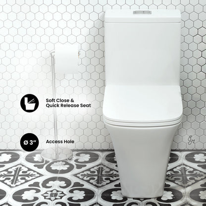 Swiss Madison Eclair One-Piece Square Toilet Dual-Flush 0.8/1.28 gpf