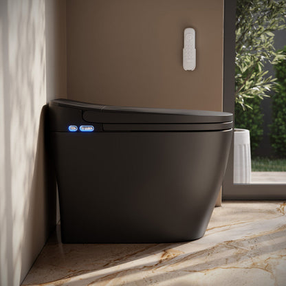 Swiss Madison Avancer One Piece Smart Toilet 1.28 GPF in Matte Black with Heated Bidet, Air Drying, Night Light, Foot Sensor
