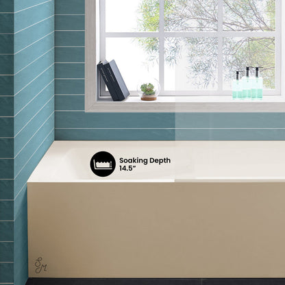 Swiss Madison Voltaire 60" x 32" Right-Hand Drain Alcove Bathtub with Apron in Bisque