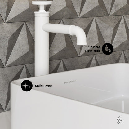 Swiss Madison Avallon Single Hole, Single-Handle Wheel, High Arc Bathroom Faucet in Matte White