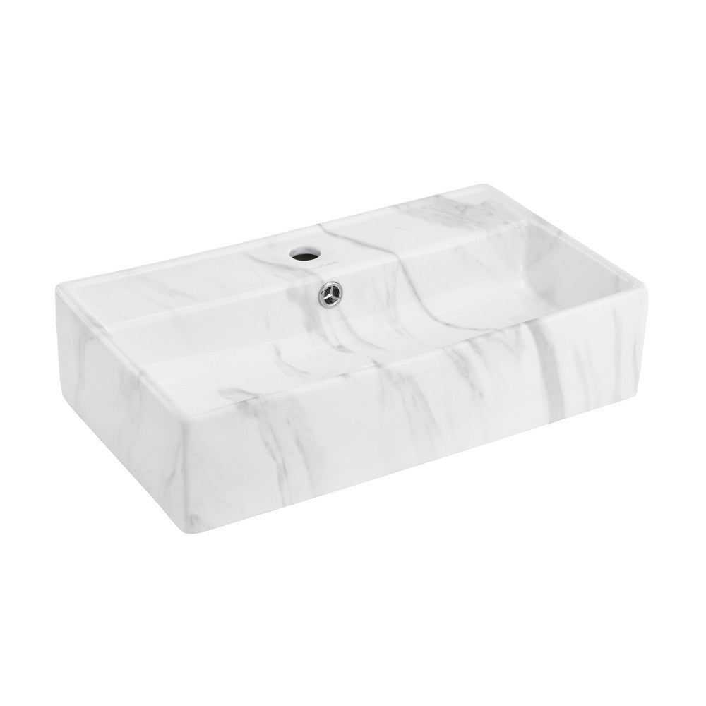 Swiss Madison Claire 22" Rectangle Wall-Mount Bathroom Sink in White Marble