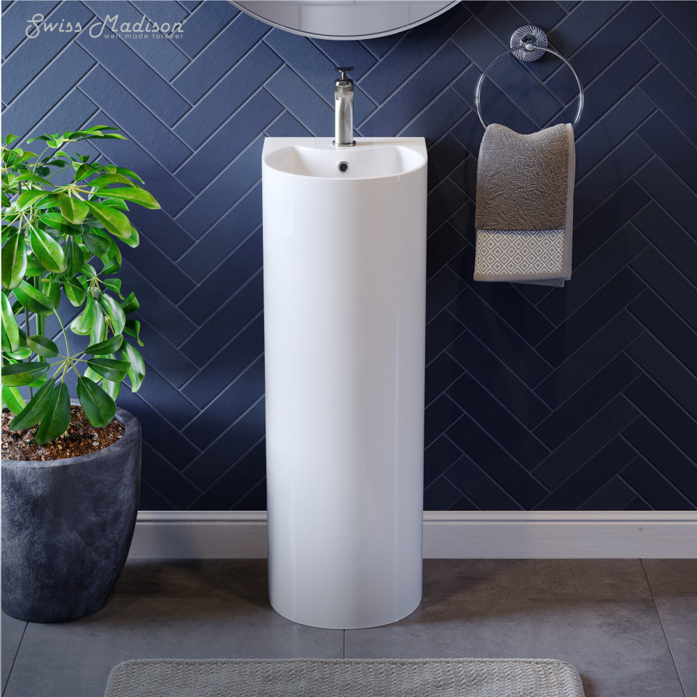 Swiss Madison Sublime Rounded Basin Pedestal sink