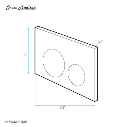 Swiss Madison Wall Mount Dual Flush Metal Actuator plate in Matte Black