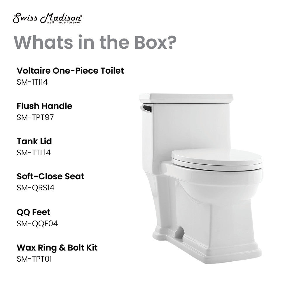 Swiss Madison Voltaire One-Piece Elongated Toilet Side Flush 1.28 gpf