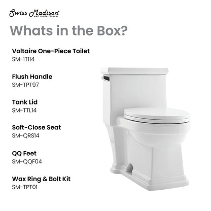 Swiss Madison Voltaire One-Piece Elongated Toilet Side Flush 1.28 gpf