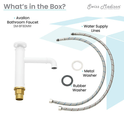 Swiss Madison Avallon Single Hole, Single-Handle Wheel, Bathroom Faucet in Matte White