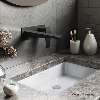 Swiss Madison Voltaire Single-Handle, Wall-Mount, Bathroom Faucet in Matte Black