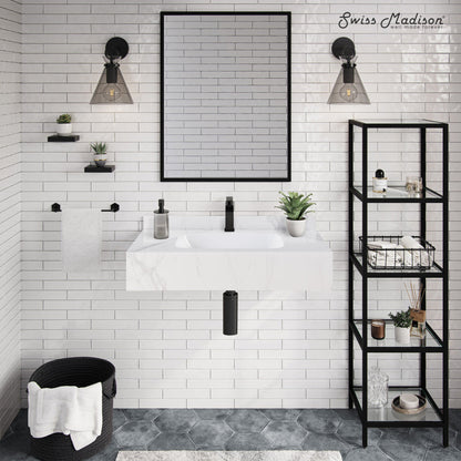 Swiss Madison Avancer 36'' Wall Mount Sink In White Marble