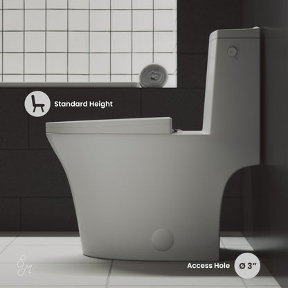 Swiss Madison Hugo One-Piece Elongated Toilet Dual-Flush 1.1/1.6 gpf, Touchless