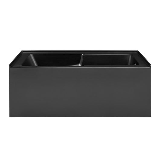 Swiss Madison Voltaire 60" x 32" Right-Hand Drain Alcove Bathtub with Apron in Matte Black