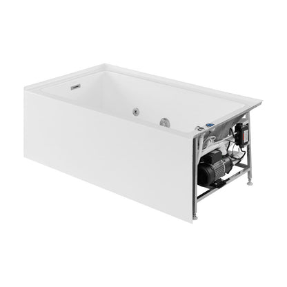 Swiss Madison Avancer 60" x 36" Left-Hand Drain Rectangular Alcove Whirlpool Bathtub with Apron