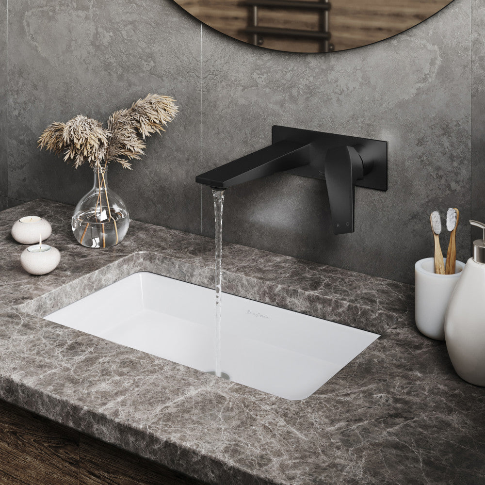 Swiss Madison Voltaire Single-Handle, Wall-Mount, Bathroom Faucet in Matte Black