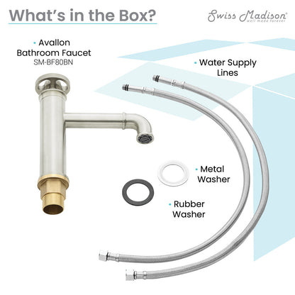 Swiss Madison Avallon Single Hole, Single-Handle Wheel, Bathroom Faucet in Brushed Nickel