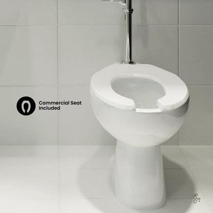 Swiss Madison Sirene Floor-Mounted Commercial Elongated Top Flush Spud Flushometer Toilet Bowl