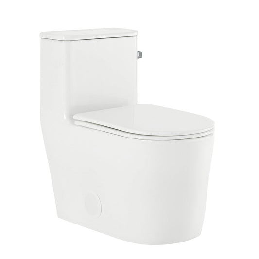 Swiss Madison Liberte One-Piece 12" Rough-in 1.28 GPF Right-Hand Flush Elongated ADA Toilet in Glossy White