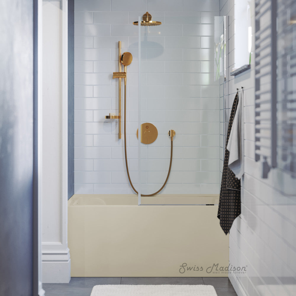 Swiss Madison Voltaire 48" x 32" Left-Hand Drain Alcove Bathtub with Apron in Bisque