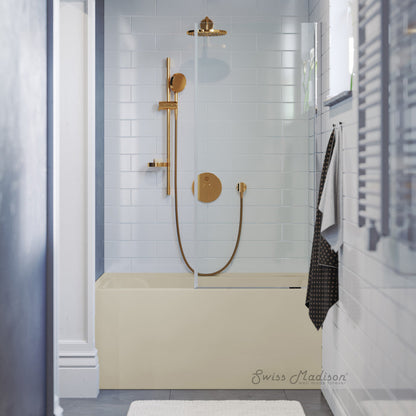 Swiss Madison Voltaire 48" x 32" Left-Hand Drain Alcove Bathtub with Apron in Bisque