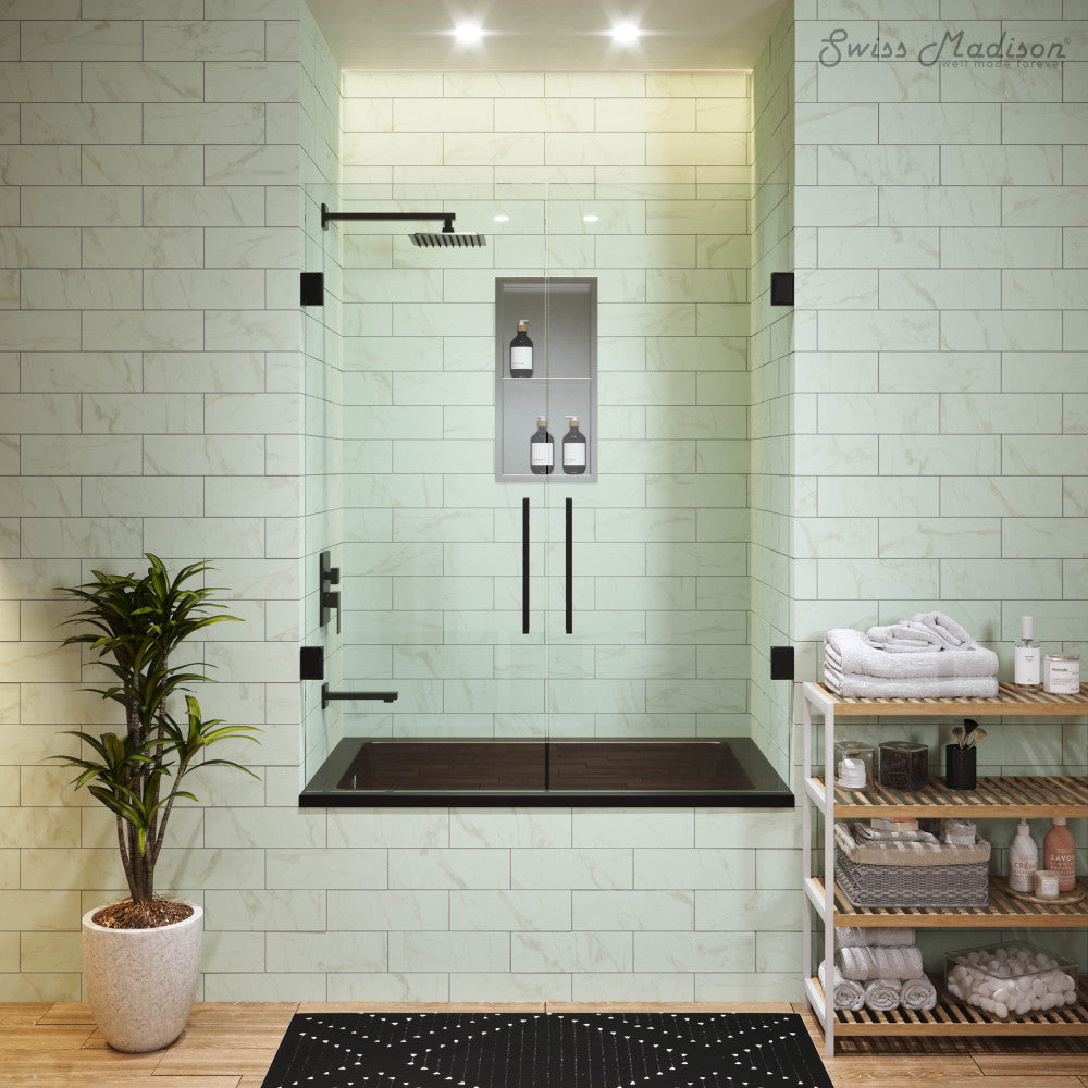 Swiss Madison Voltaire 48" x 32" Reversible Drain Drop-In Bathtub in Matte Black