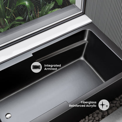 Swiss Madison Voltaire 60" x 32" Left-Hand Drain Alcove Bathtub with Apron in Matte Black