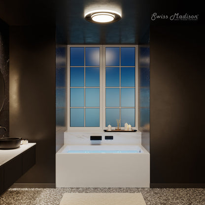 Swiss Madison Avancer 60" x 36" Right-Hand Drain Rectangular Alcove Whirlpool Bathtub with Apron
