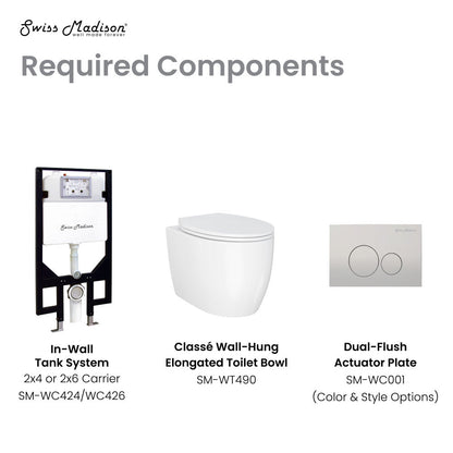 Swiss Madison Classe Wall-Hung Toilet Bowl Only in Glossy White
