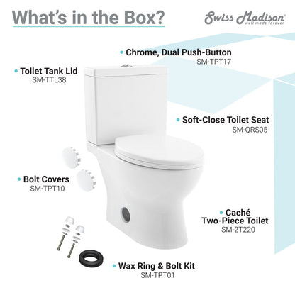 Swiss Madison Cache Two-Piece Elongated Toilet Dual-Flush 1.1/1.6 gpf
