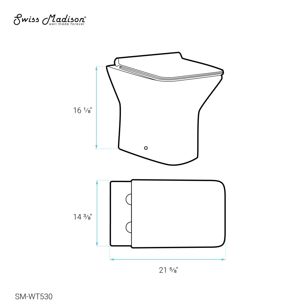 Swiss Madison Carre Back-To-Wall Square Toilet Bowl