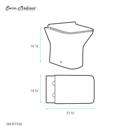 Swiss Madison Carre Back-To-Wall Square Toilet Bowl