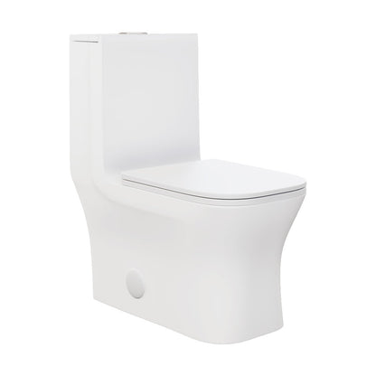Swiss Madison Concorde One Piece Square Toilet Dual Flush 1.1/1.6 gpf in Matte White