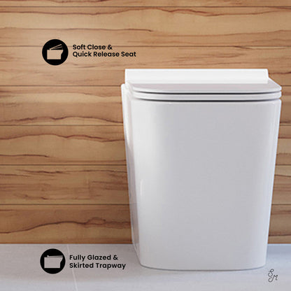 Swiss Madison Concorde Back-to-Wall Square Toilet Bowl