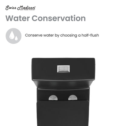 Swiss Madison Dreux One Piece Elongated Dual Flush Toilet with 0.95/1.26 GPF in Matte Black